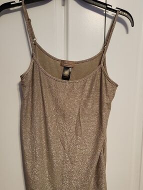 Essentials Gold Shimmer Adjustable-Strap Cami